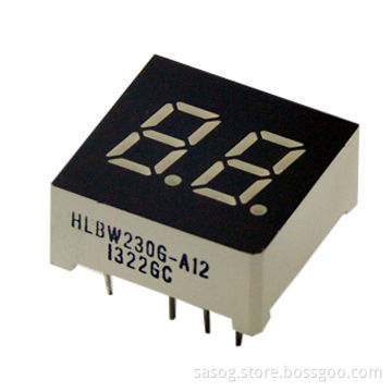 0.3-inch Dual-digit LED Display, Green Color, 570nm, Common Cathode